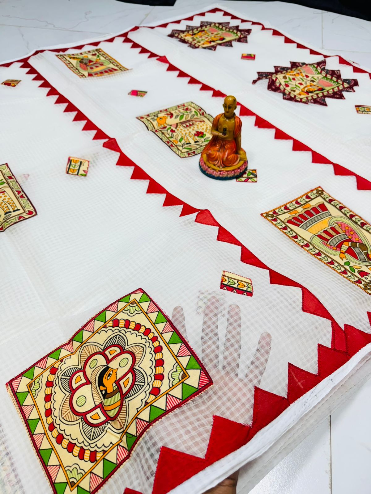 NEW EXCLUSIVE PURE RESOM KOTA APLIC WORK SAREE