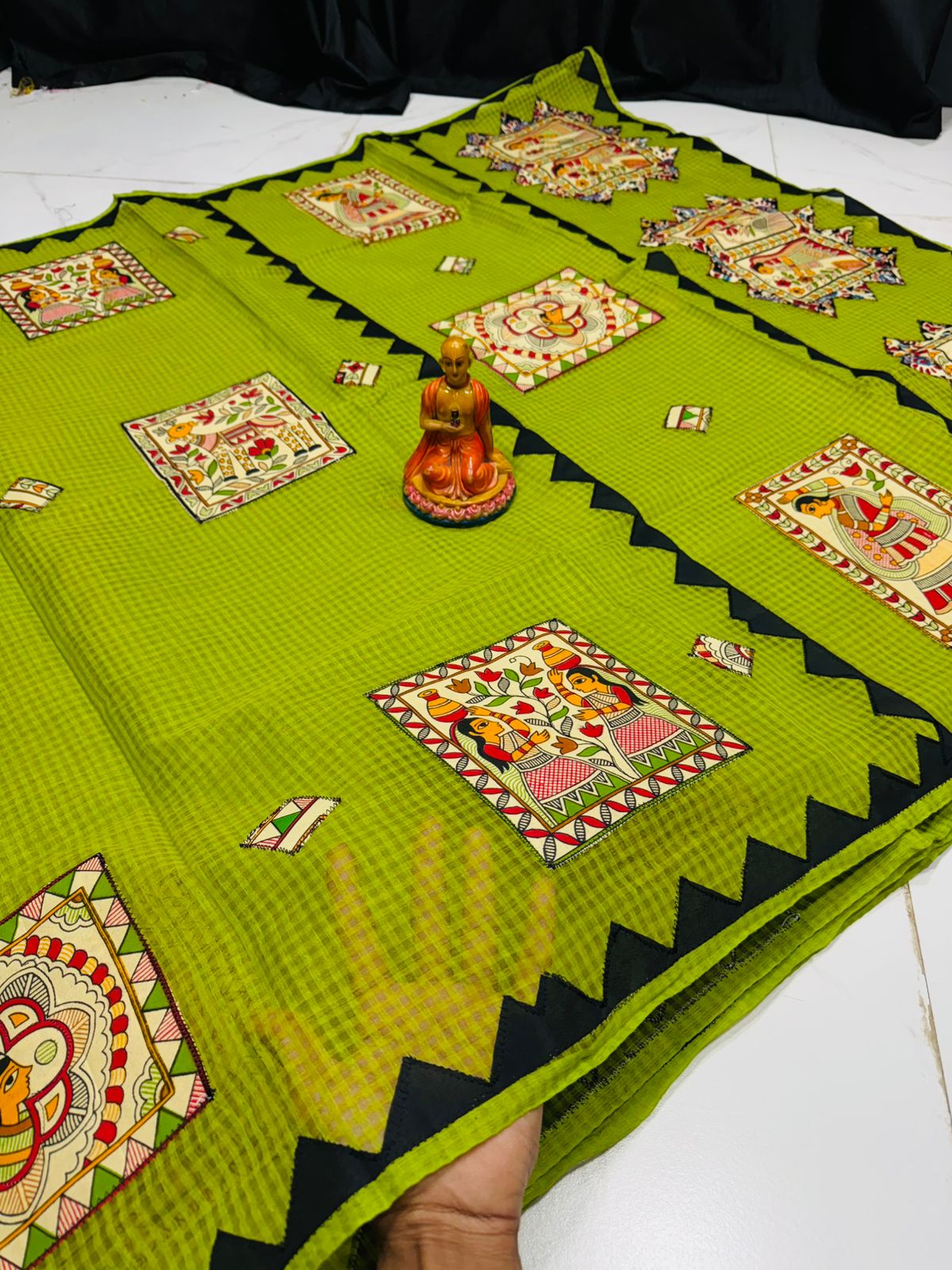 NEW EXCLUSIVE PURE RESOM KOTA APLIC WORK SAREE
