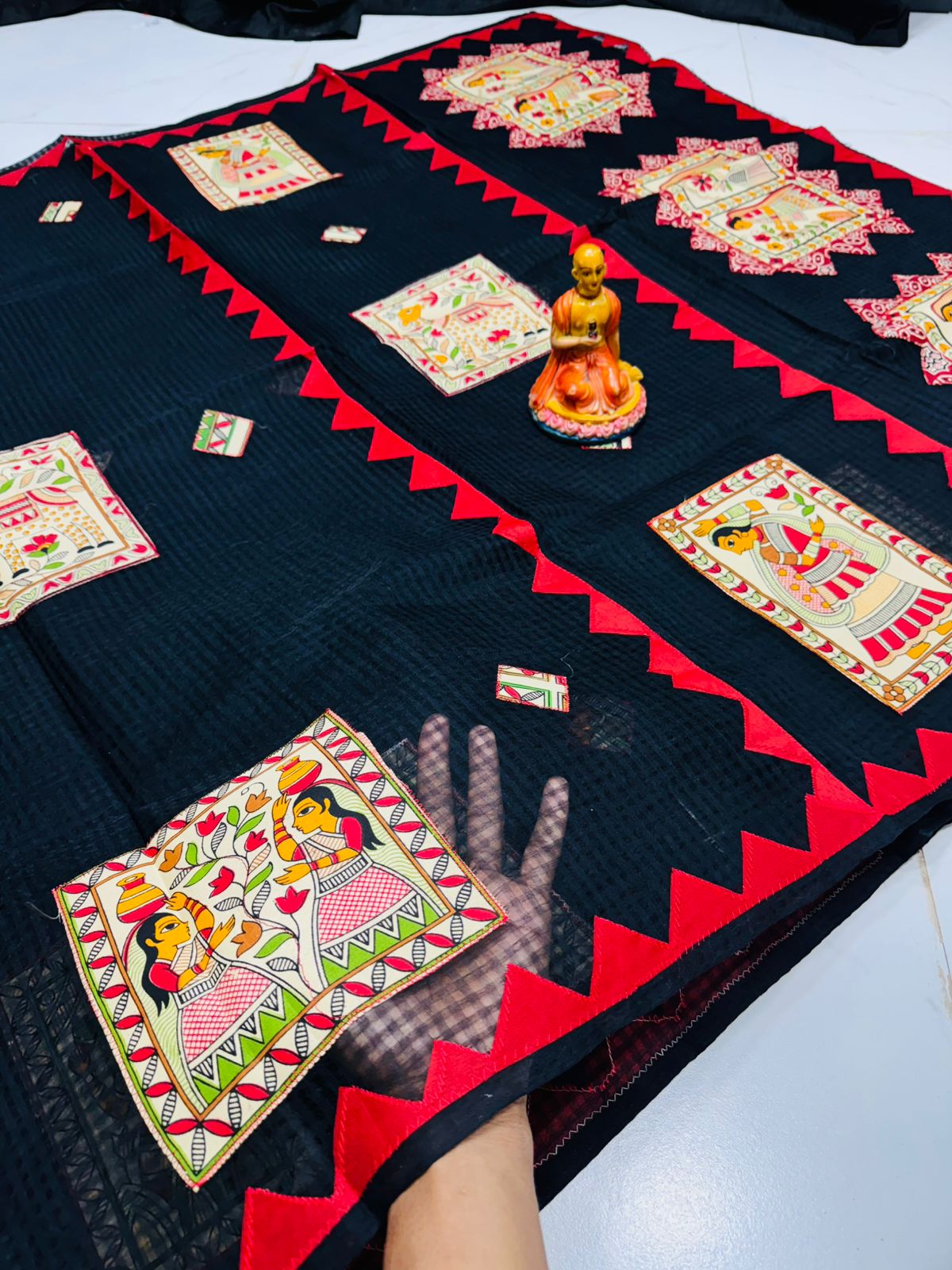 NEW EXCLUSIVE PURE RESOM KOTA APLIC WORK SAREE