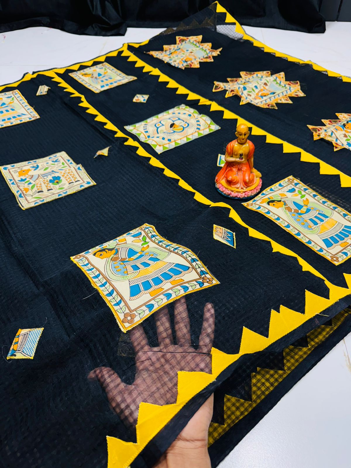 NEW EXCLUSIVE PURE RESOM KOTA APLIC WORK SAREE