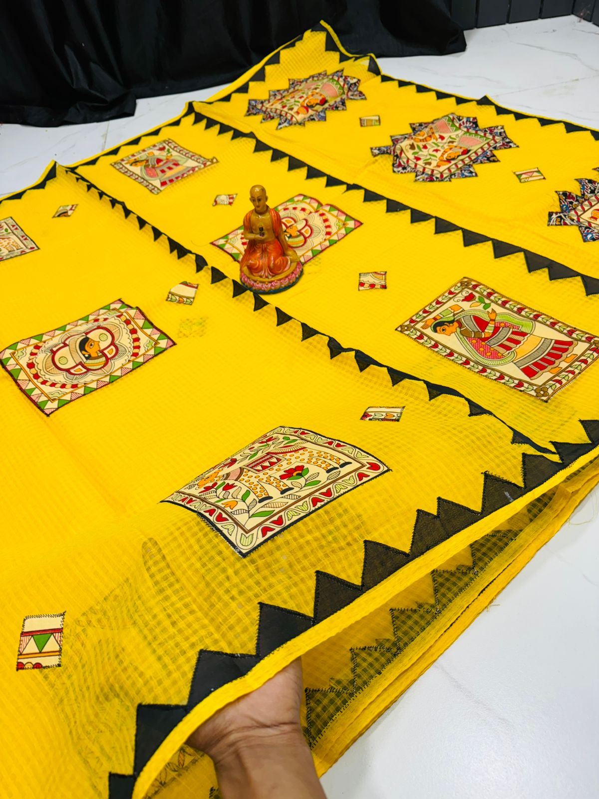 NEW EXCLUSIVE PURE RESOM KOTA APLIC WORK SAREE