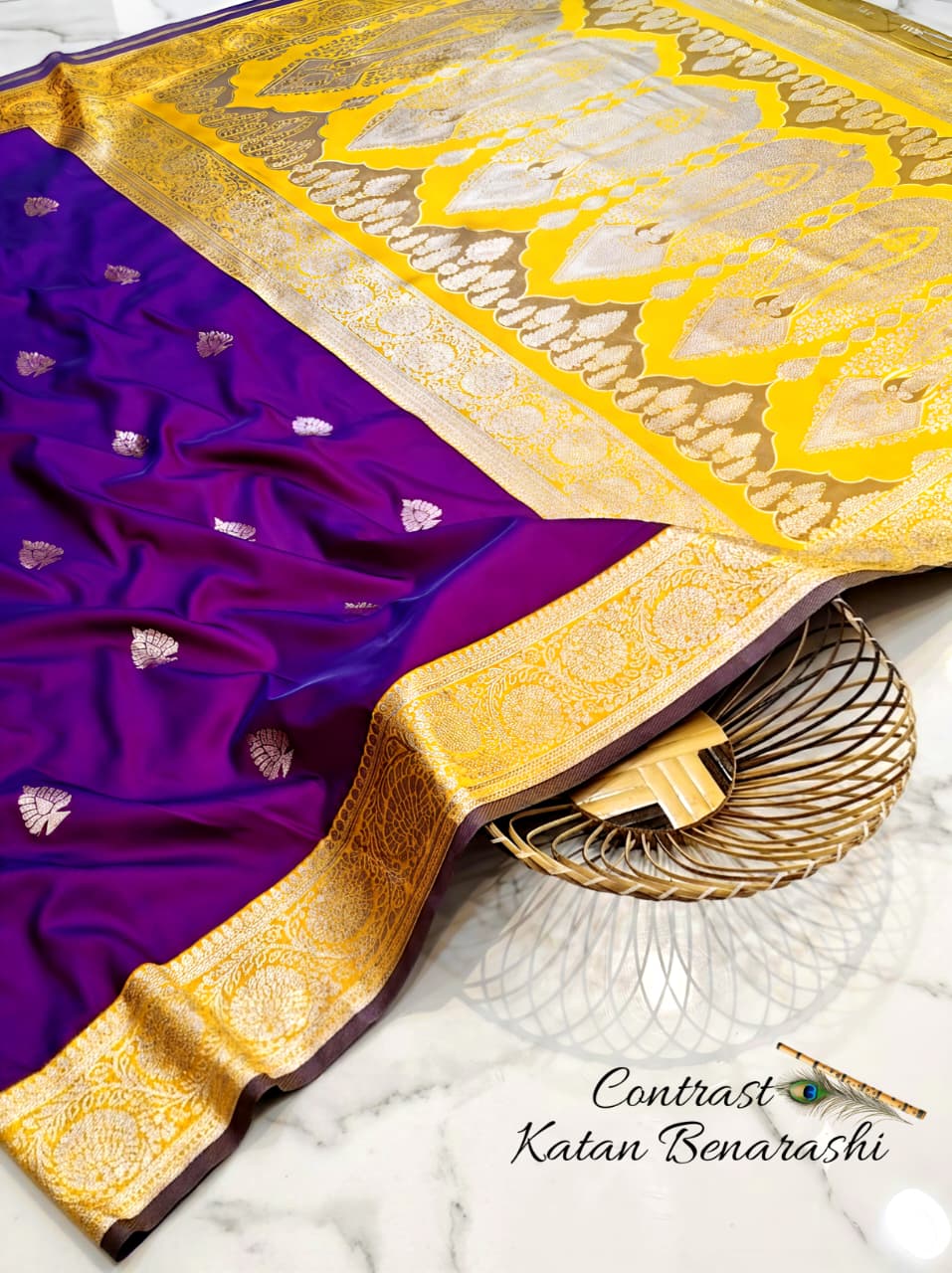 CONTRAST BRIDAL BEANARASI SAREE