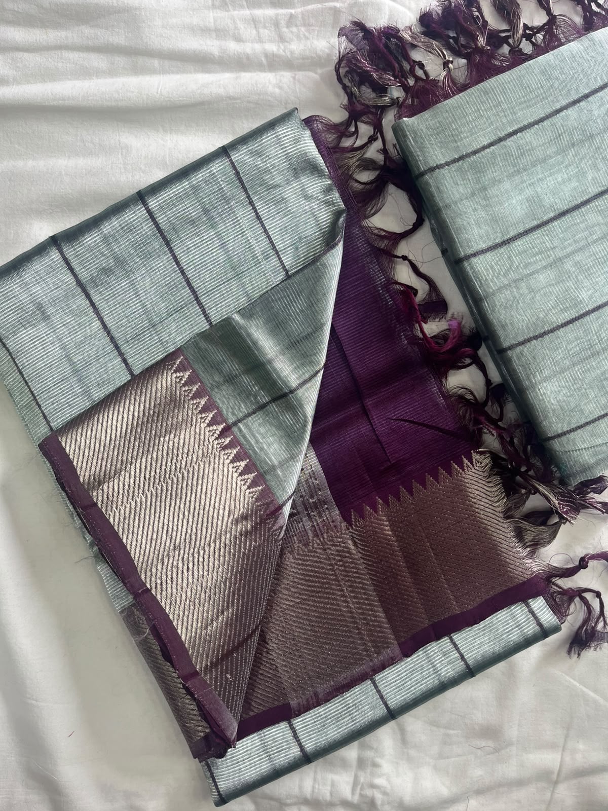 PURE MANGALGIRI SILK SAREES WITH MATCHING BLOUSE