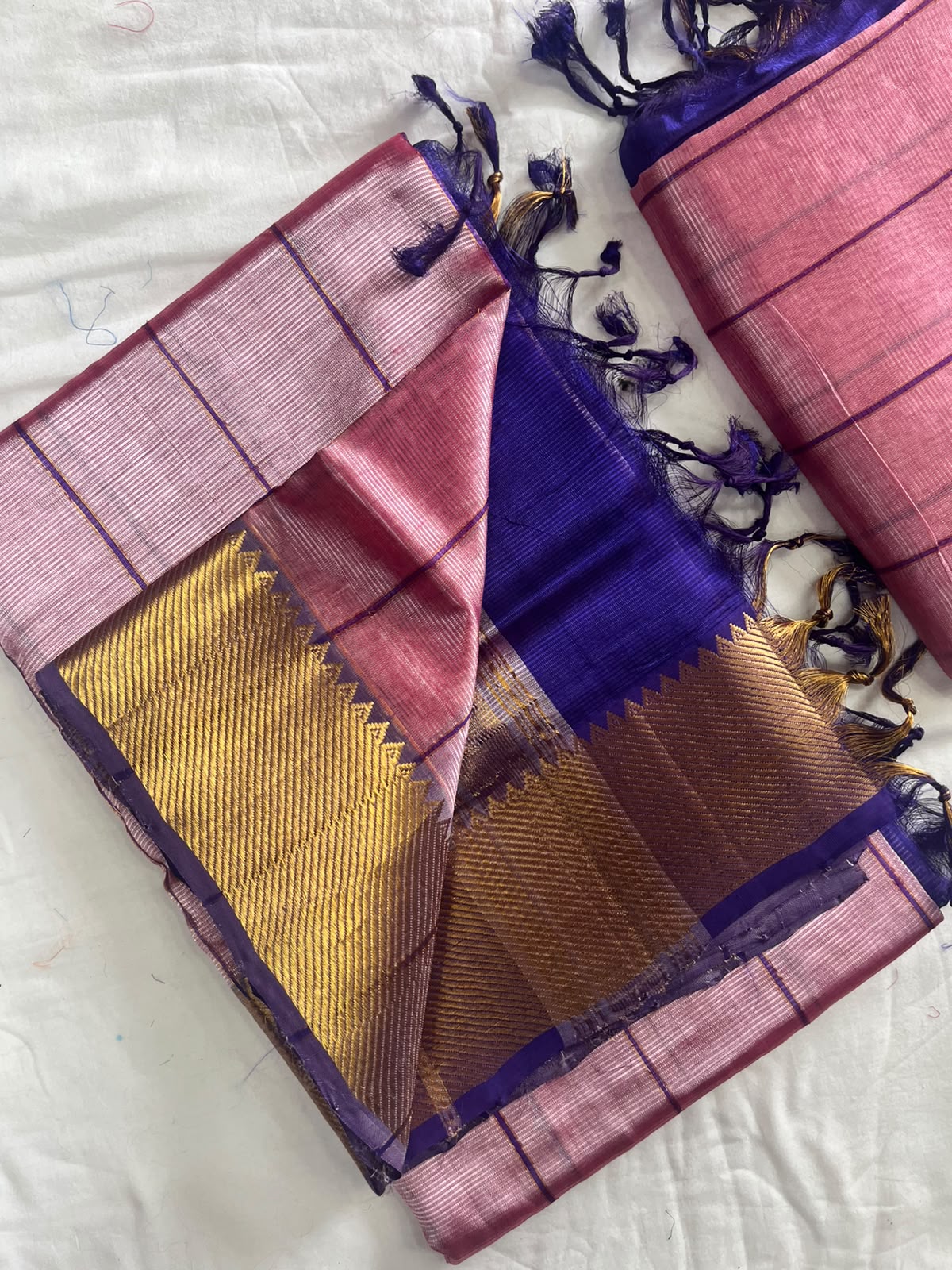 PURE MANGALGIRI SILK SAREES WITH MATCHING BLOUSE