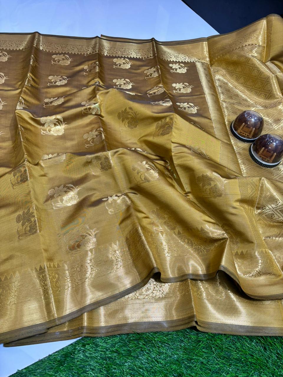 SOFT SEMI KATAN SILK WITH GOLDEN ZARI