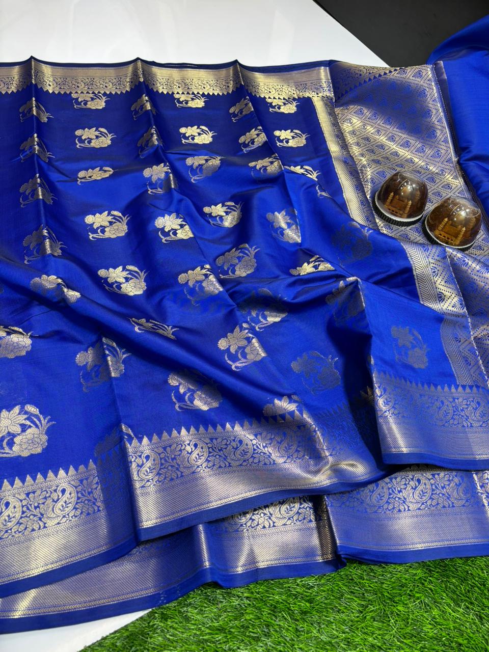SOFT SEMI KATAN SILK WITH GOLDEN ZARI
