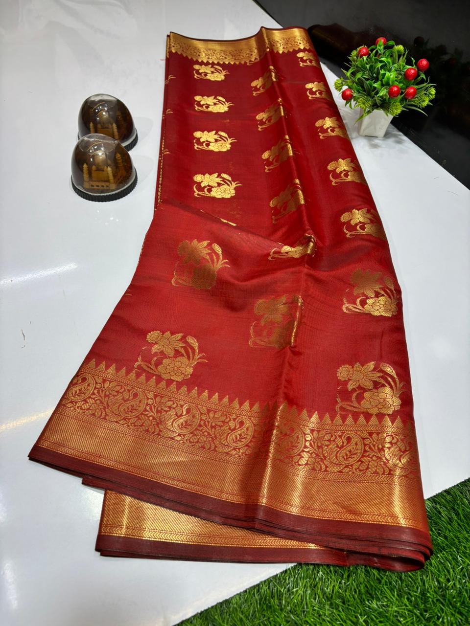 SOFT SEMI KATAN SILK WITH GOLDEN ZARI