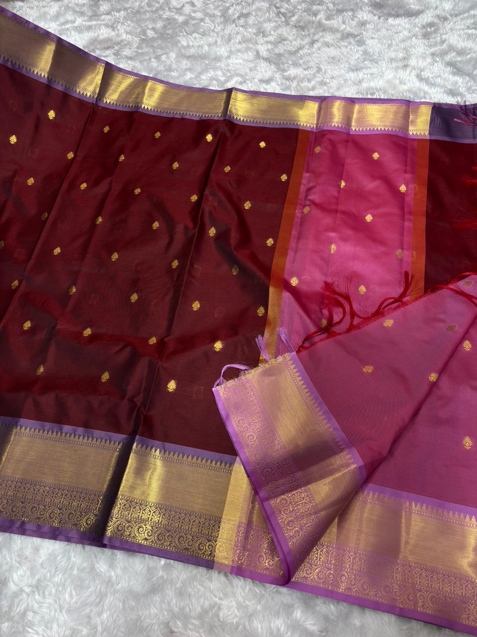 PREMIUM SEMI KATAN SILK SAREE WITH GOLDEN ZARI