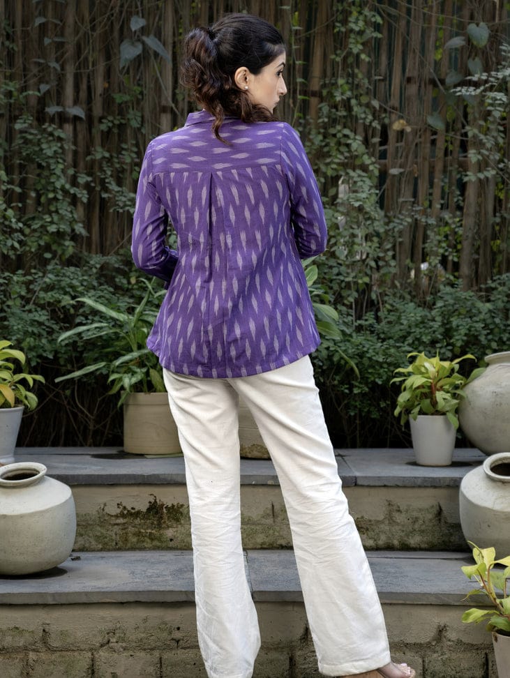 Premium Double Weaving Khadi Ikkat Shirt